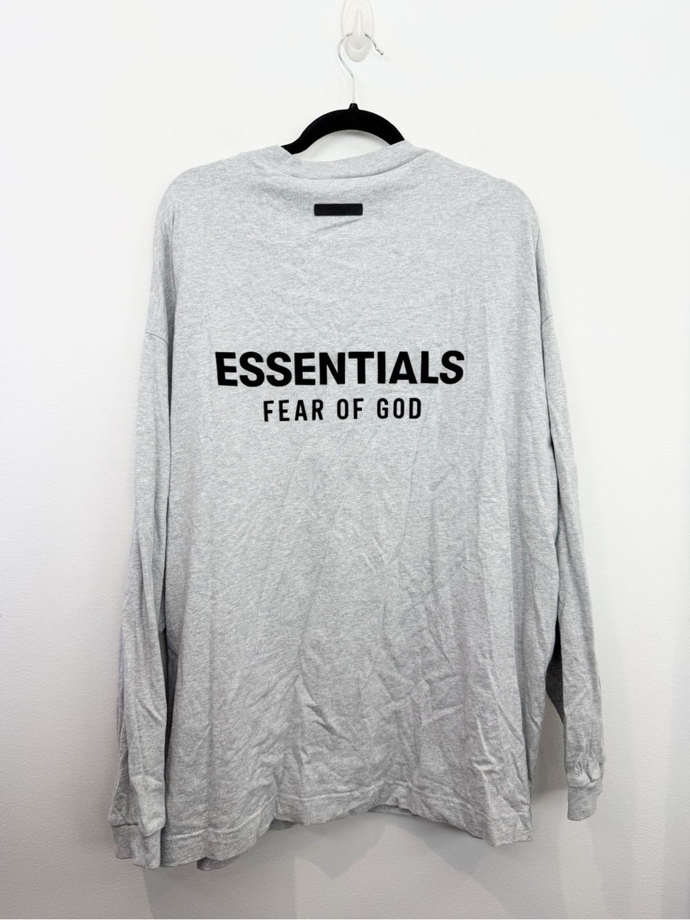 Essentials Fear Of God Mens Long Sleeve Jersey Top Gray Size Small Oversized - Picture 5 of 6